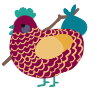 Lego Brick, a maroon and honey chicken with a lace pattern