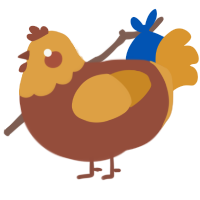 A russet and orange chicken with a head pattern