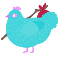 A aqua chicken with a speckle pattern