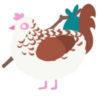 A white and russet chicken with a half-lace pattern
