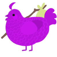 A amethyst chicken with a lace pattern