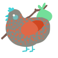 A ash and vermilion chicken with a speckle pattern