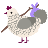 A cream and ash chicken with a lace pattern