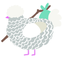 A silver and white chicken with a lace pattern
