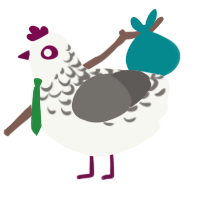 dionysus, a white and grey chicken with a half-lace pattern
