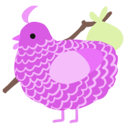 A orchid and lavender chicken with a lace pattern