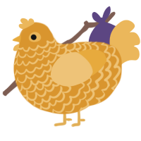 A orange and honey chicken with a lace pattern