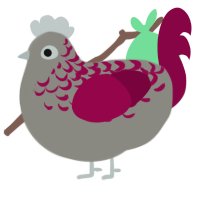 A ash and maroon chicken with a half-lace pattern
