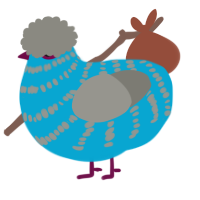 A cerulean and ash chicken with a bar pattern