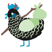 A sable and gluppy chicken with a lace pattern