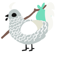 A silver and white chicken with a lace pattern