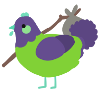A grass and overcast chicken with a head pattern