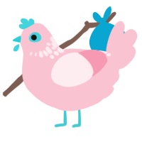 smile, a rose chicken with a neck-speckle pattern