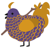 A overcast and ochre chicken with a lace pattern