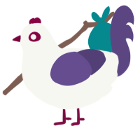 goth gf, a white and overcast chicken