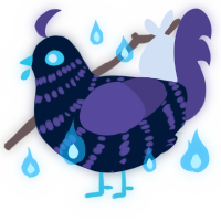 A tumblr and overcast chicken with a bar pattern