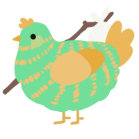 A spring and honey chicken with a bar pattern