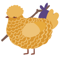 A orange and honey chicken with a lace pattern