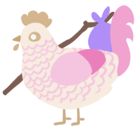 Strawberry Vanilla, a cream and pink chicken with a lace pattern