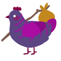 A overcast and plum chicken with a half-bar pattern