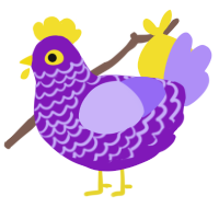 Jolly Rancher Grape, a violet and lilac chicken with a lace pattern