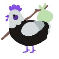 A sable and silver chicken with a head pattern