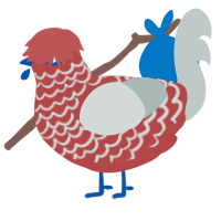 Fourth of July, a red and silver chicken with a lace pattern