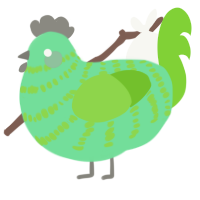 A spring and grass chicken with a bar pattern