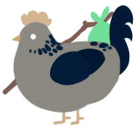 A ash and tumblr chicken with a neck-speckle pattern