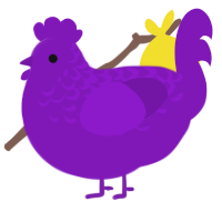 violet, a violet chicken with a half-lace pattern