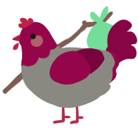 dragons blood, a ash and maroon chicken with a head pattern