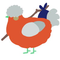 A vermilion and silver chicken