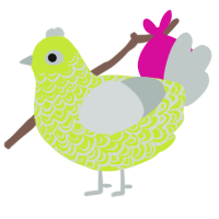 Frosty Greentini, a lime and silver chicken with a double-lace pattern