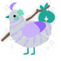A mist and lilac chicken with a bar pattern