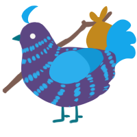 A overcast and sky chicken with a bar pattern
