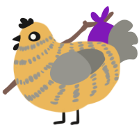 A honey and ash chicken with a bar pattern