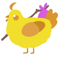 A yellow and orange chicken