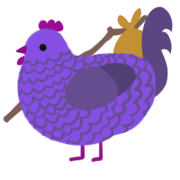 wine, a blurple and overcast chicken with a lace pattern