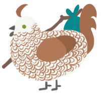 A white and brown chicken with a double-lace pattern