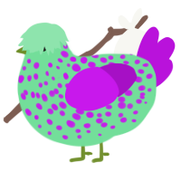 A spring and amethyst chicken with a speckle pattern