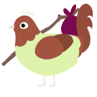 A apple and russet chicken with a head pattern