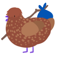 A russet and brown chicken with a speckle pattern