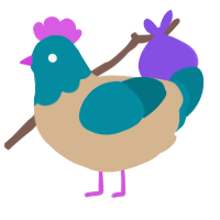 A beige and sea chicken with a head pattern