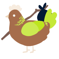 A brown and lime chicken with a neck-band pattern
