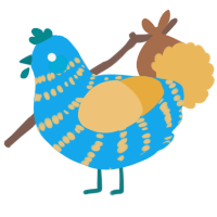 A sky and honey chicken with a bar pattern