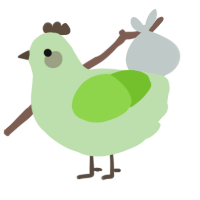 A gluppy and grass chicken