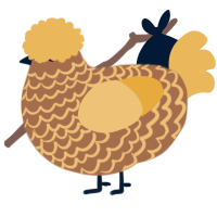 A brown and honey chicken with a lace pattern