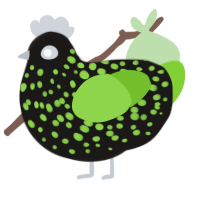 A sable and grass chicken with a speckle pattern