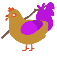 A gold and amethyst chicken
