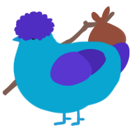 A cerulean and indigo chicken